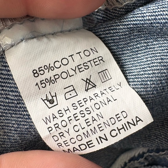 Blonde Boutique, size L, distressed Boyfriend long fitted denim jacket - Picture 5 of 8